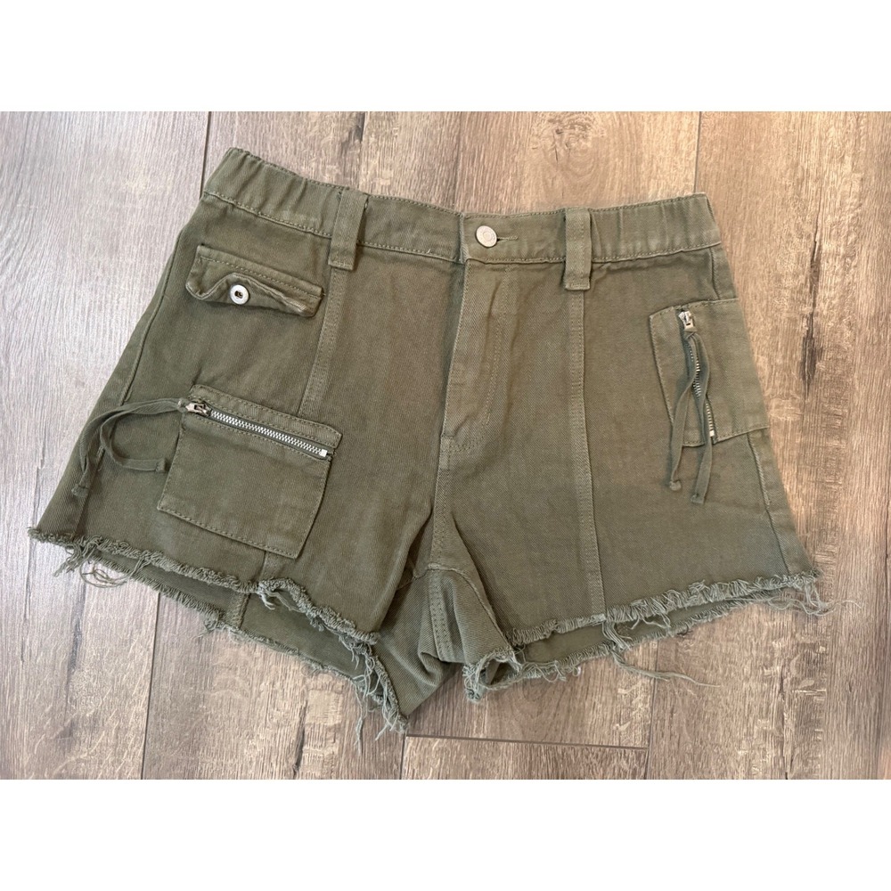 PacSun Olive Green High Rise Cutoff Cargo Shorts 100% Cotton Size Medium